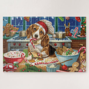 Quebra-cabeça Festas de Natal com Beagle: Panificação Festiva