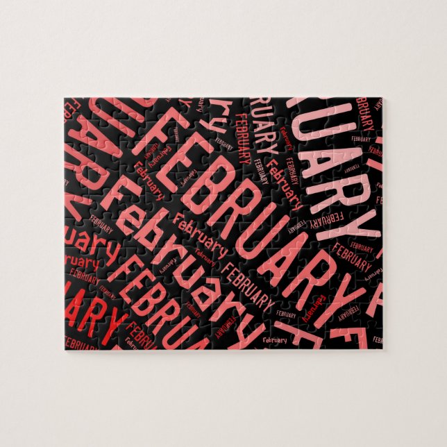 Quebra-cabeça Fevereiro Heart (Horizontal)