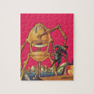 Quebra-cabeça Ficção científica vintage robô alienígena captura