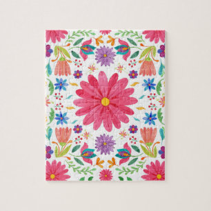Quebra-cabeça Fiesta Floral Mexicana Folk