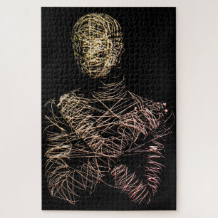 Quebra-cabeça Figura Humana em Arame em Movimento Abstrato