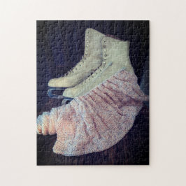 Quebra-cabeça Figura Skates e bebê em branco relaxando o autoate