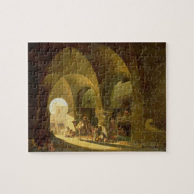 Quebra-cabeça Figuras numerosas em um bazar africano norte, 1839 (Horizontal)