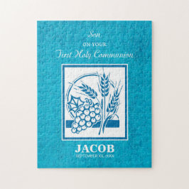 Quebra-cabeça Filho, Primeira Comunhão, Trigo, Uva Azul