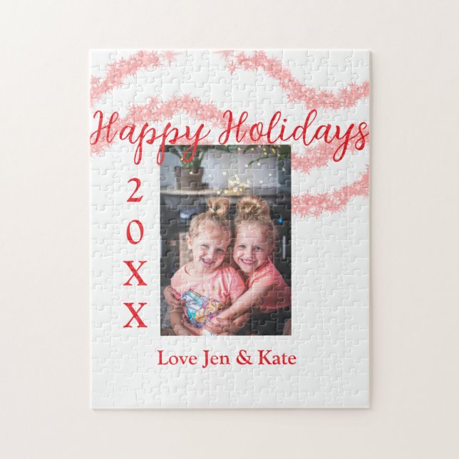 Quebra-cabeça Filhos da família das crianças reluzentes vermelho (Vertical)