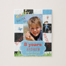 Quebra-cabeça Filhos personalizados, anos de futebol, colorido