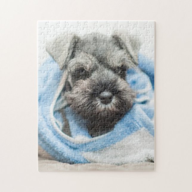Quebra-cabeça Filhote de cachorro após o banho (Vertical)