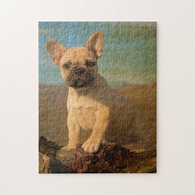 Quebra-cabeça Filhote de cachorro bonito do buldogue francês, (Vertical)