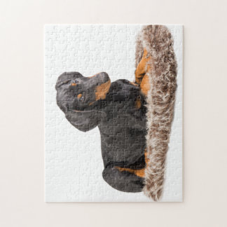 Quebra-cabeça filhote de cachorro bonito do pinscher do doberman