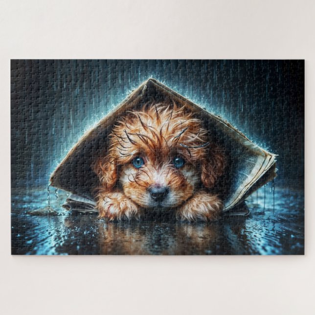 Quebra-cabeça Filhote molhado e liso que procura calor e confort (Horizontal)