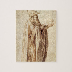 Quebra-cabeça Filósofo Grego com Crânio Humano por Michelangelo