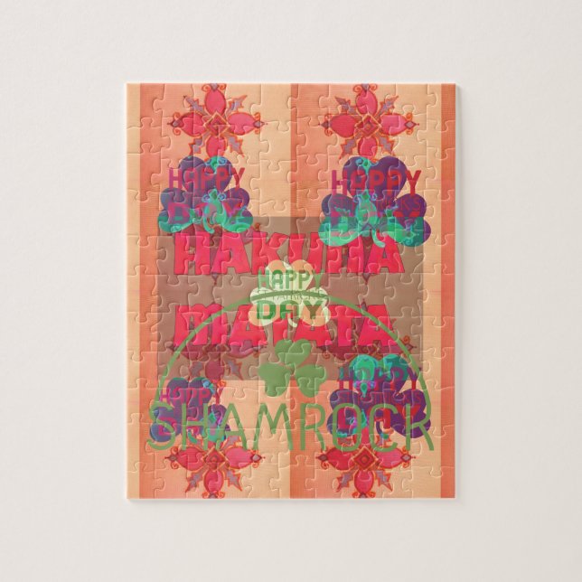 Quebra-cabeça Fique abençoado Feliz Dia de São Patrício Hakuna M (Vertical)