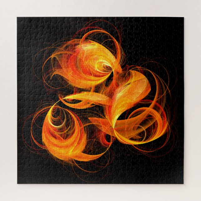 Quebra-cabeça Fireball Abstrato Art (Vertical)
