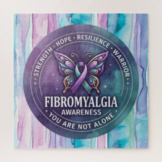 Quebra-cabeça Fita de Borboleta de Conscientização da Fibromialg
