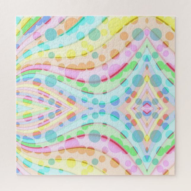 Quebra-cabeça Fitas e Bolhas de Arco-íris Pastel (Vertical)