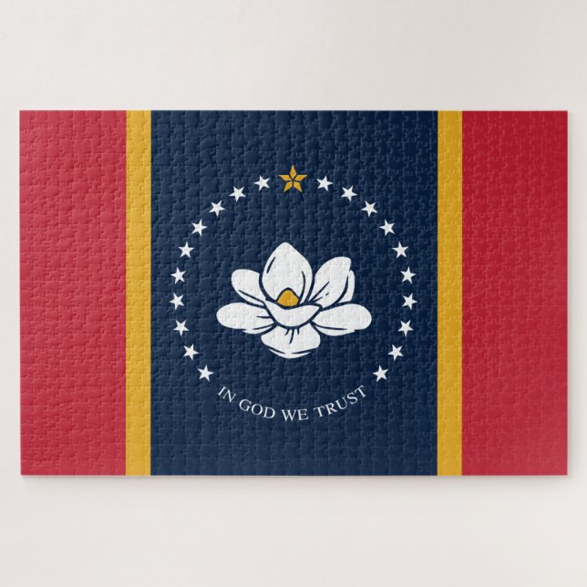 Quebra-cabeça Flag do Mississippi - New Magnolia Flag (Horizontal)