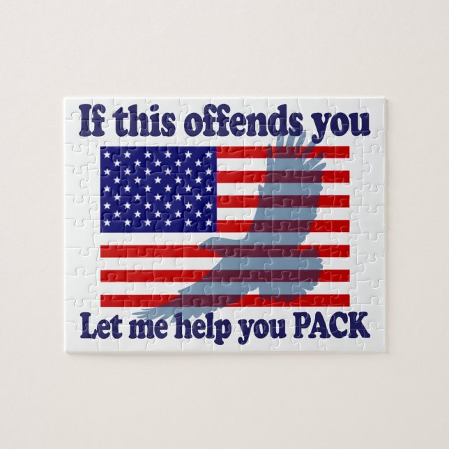 Quebra-cabeça Flag & Eagle Patriot - EUA Flag (Horizontal)