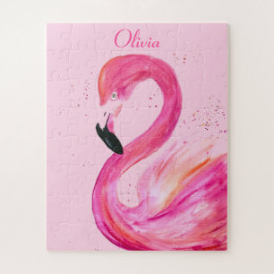 Quebra-cabeça Flamingo Bird Pink Nature Tropical Beach Summer
