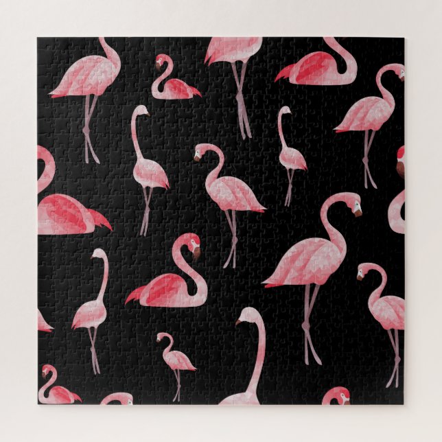 Quebra-cabeça Flamingo Flock: Vintage Seamless Design (Vertical)