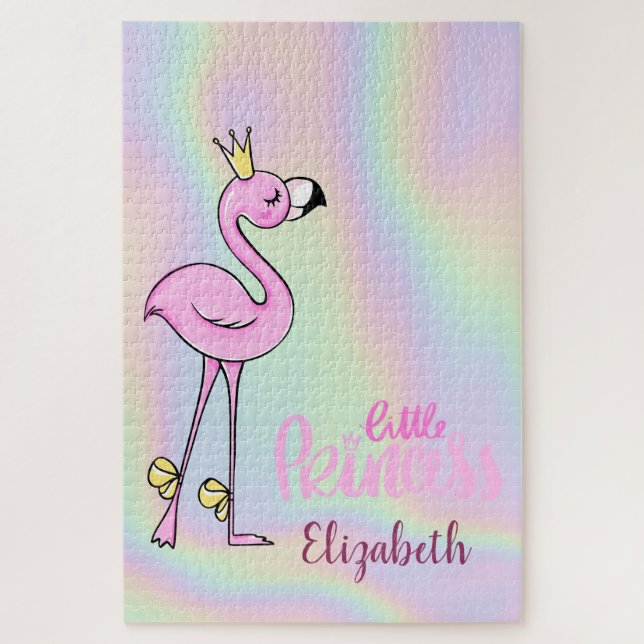 Quebra-cabeça Flamingo Rosa Princesinha Ombre (Vertical)