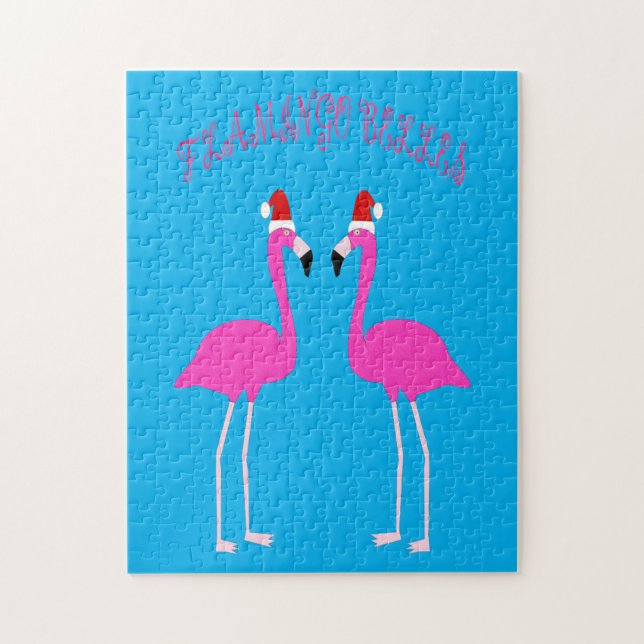Quebra-cabeça Flamingos Lésbicas de Natal Belles Flamingo (Vertical)