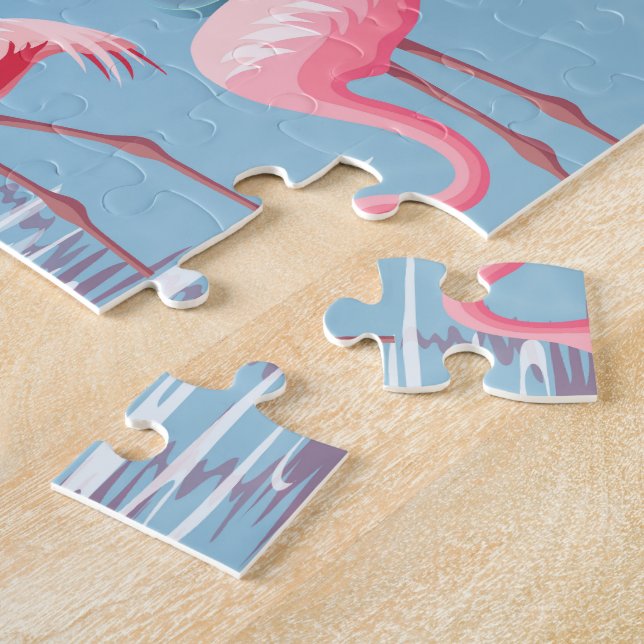 Quebra-cabeça Flamingos Padrão 1 (Lateral)