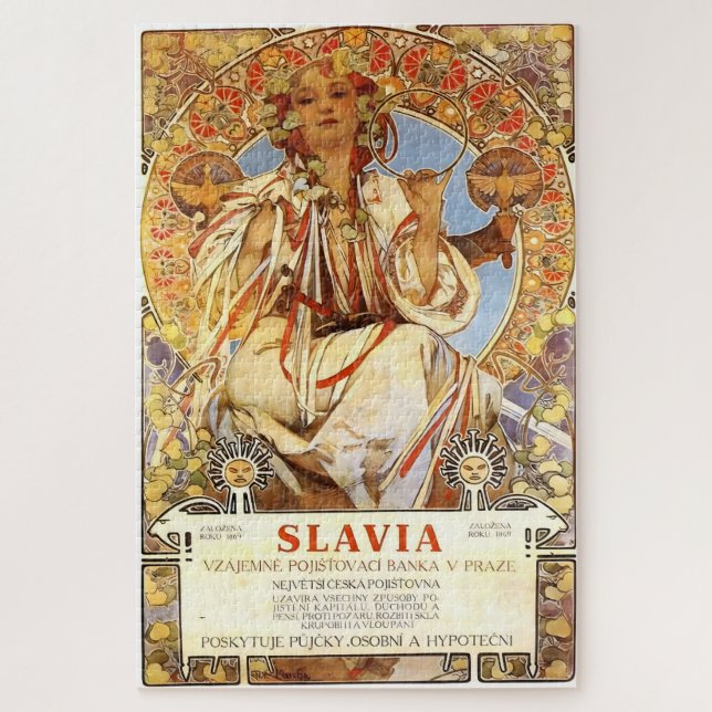 Quebra-cabeça Flávia por Alphonse Mucha (Vertical)