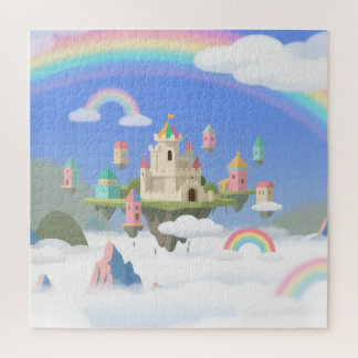 Quebra-cabeça Floating Castle Rainbow Clouds Fantasy Puzzle