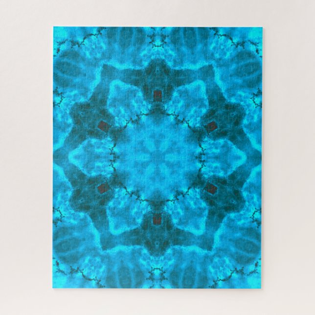 Quebra-cabeça Floco de neve de gelo azul congelado Kaleidoscópio (Vertical)