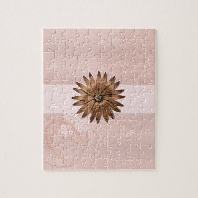 Quebra-cabeça Flor Abstrata Delicada em Rosa Pálido (Vertical)