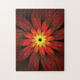 Quebra-cabeça Flor Chrysanthemum Vermelho e Amarelo