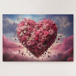 Quebra-cabeça Flor Coração e Borboleta