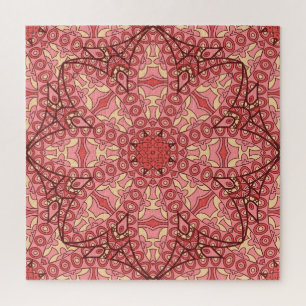 Quebra-cabeça Flor de Abstrato étnico, Mandalas Sem Costura.