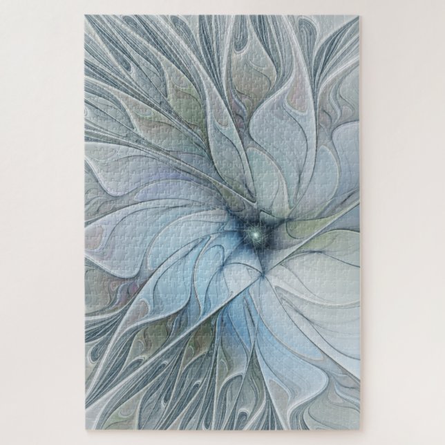 Quebra-cabeça Flor de Arte Fractal, Abstrato, Bela Moderna Elega (Vertical)