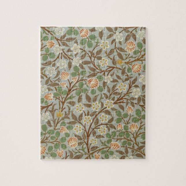 Quebra-cabeça Flor de Botânica Trevo de William Morris (Vertical)