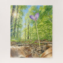 Quebra-cabeça Flor de Crocus de Floresta de Primav