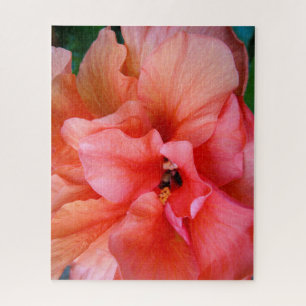Quebra-cabeça Flor de Hibiscus Coral Tropical