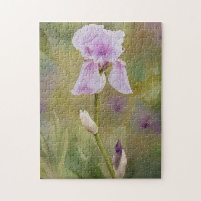 Quebra-cabeça Flor de Íris Roxa Arte Floral Puzzle (Vertical)