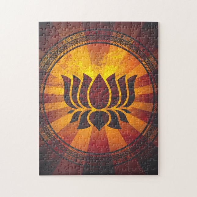 Quebra-cabeça Flor de Lotus do vintage (Vertical)