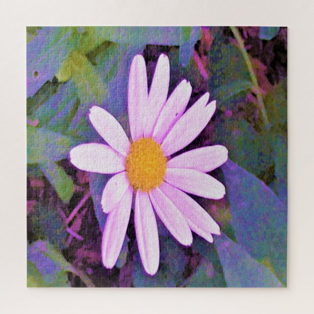 Quebra-cabeça Flor de Margarida Rosa (Vertical)