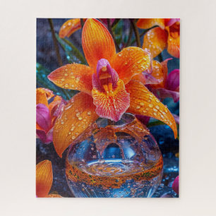Quebra-cabeça Flor de orquídea laranja