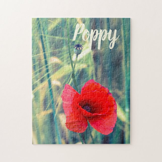 Quebra-cabeça Flor de papoila para jardineiros e presente de ama (Vertical)