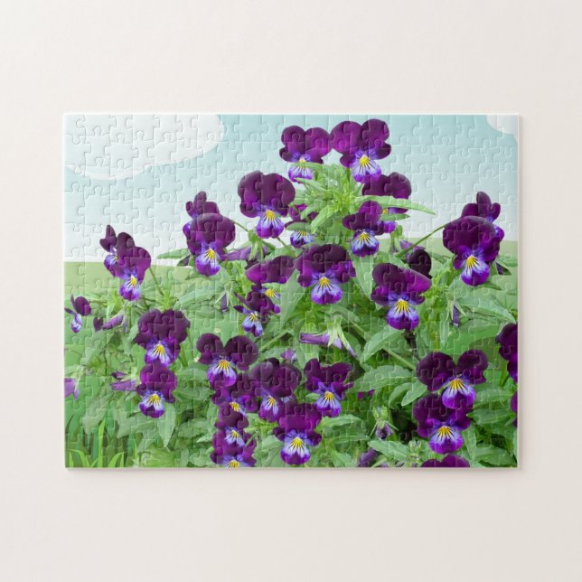 Quebra-cabeça Flor de Violeta Roxa (Horizontal)