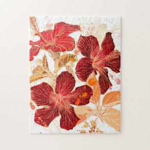 Quebra-cabeça Flor do hibiscus - pintura 2 da aguarela