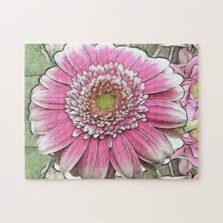 Quebra-cabeça Flor - Gerbera Daisy rosa
