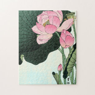 Quebra-cabeça Flor japonesa das belas artes Lotus do vintage