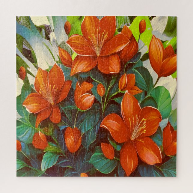 Quebra-cabeça Flor Laranja Vibrante (Vertical)