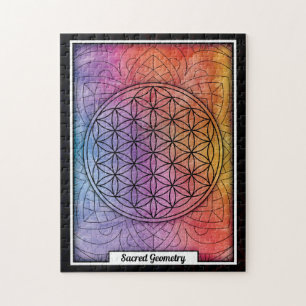 Quebra-cabeça Flor Personalizado da Geometria Sagrada da Vida