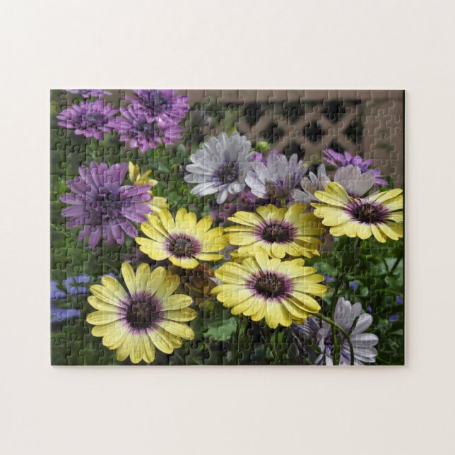 Quebra-cabeça Flor Roxo e Amarelo- Escuridão Africana (Horizontal)