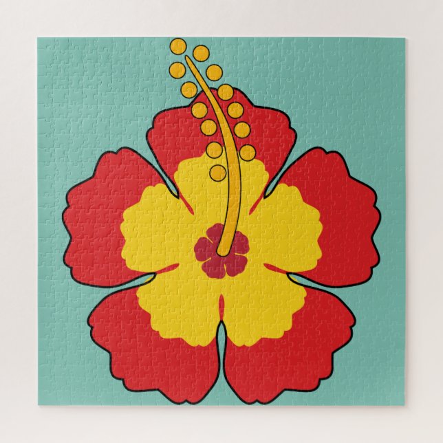 Quebra-cabeça Flor Tropical de Red Hibiscus (Vertical)